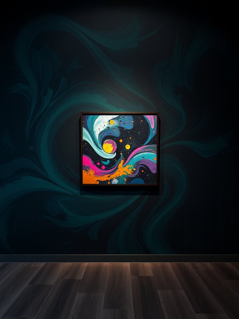 Dark Walls Vibrant Art