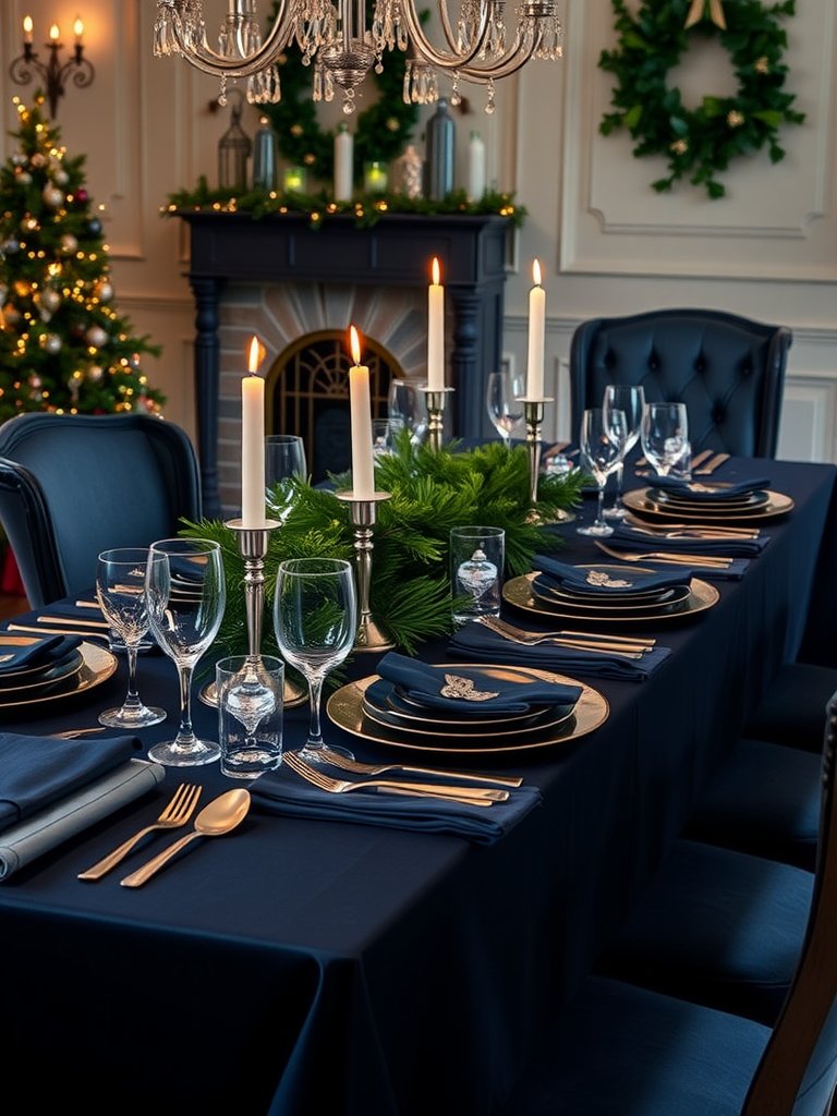 Navy Elegance Meets Festive Cheer