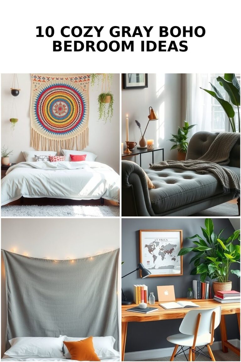 10 Cozy Gray Boho Bedroom Ideas