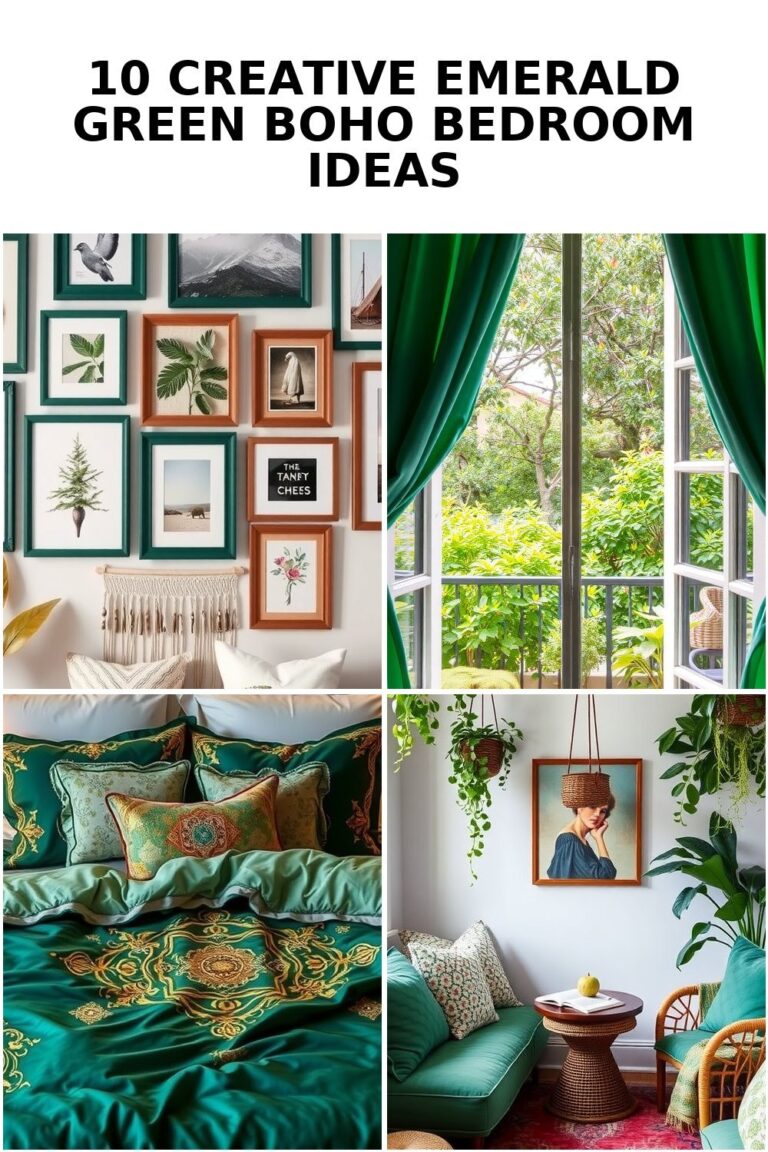 10 Elegant Emerald Green Boho Bedroom Ideas