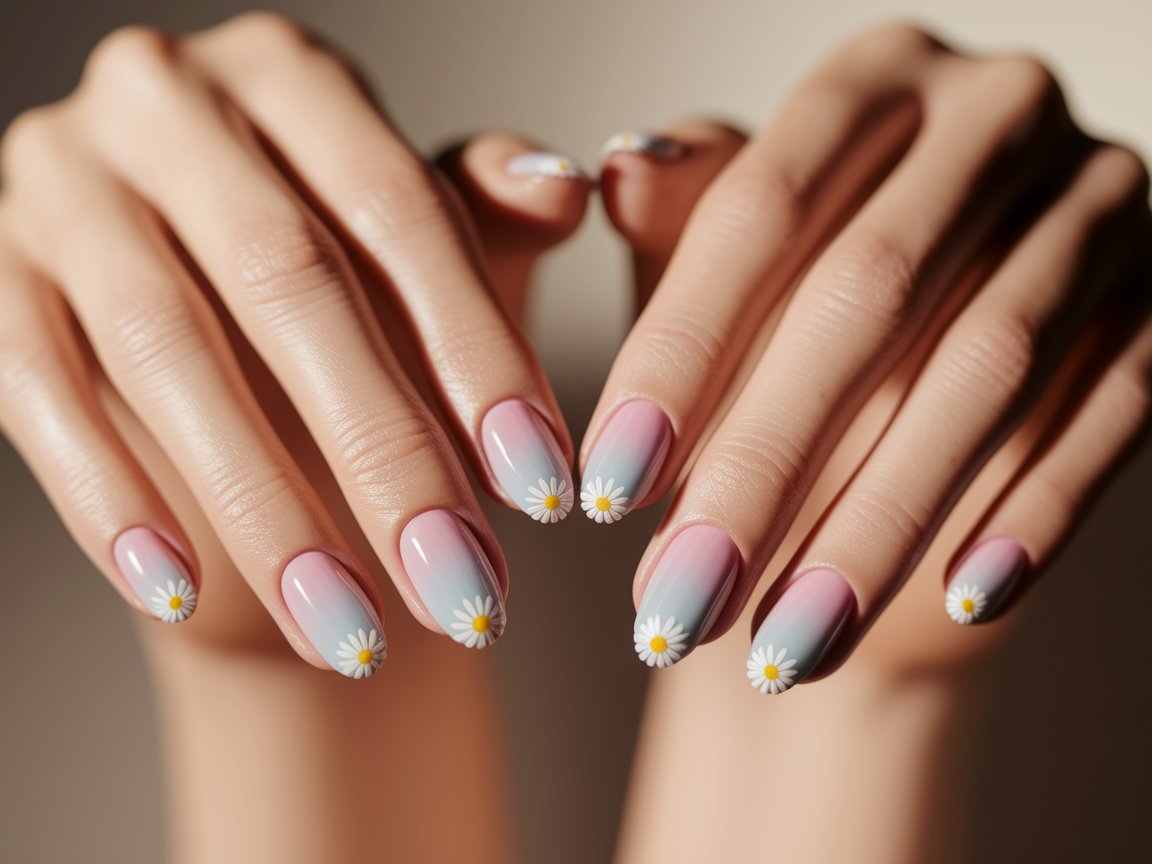Delicate Daisy Dream Nails