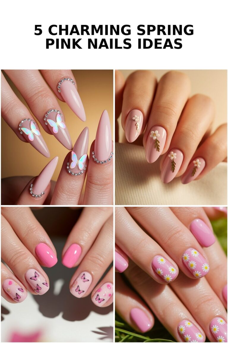 5 Elegant spring pink nails Ideas