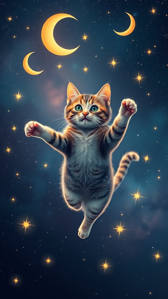 Starry Feline Frolics