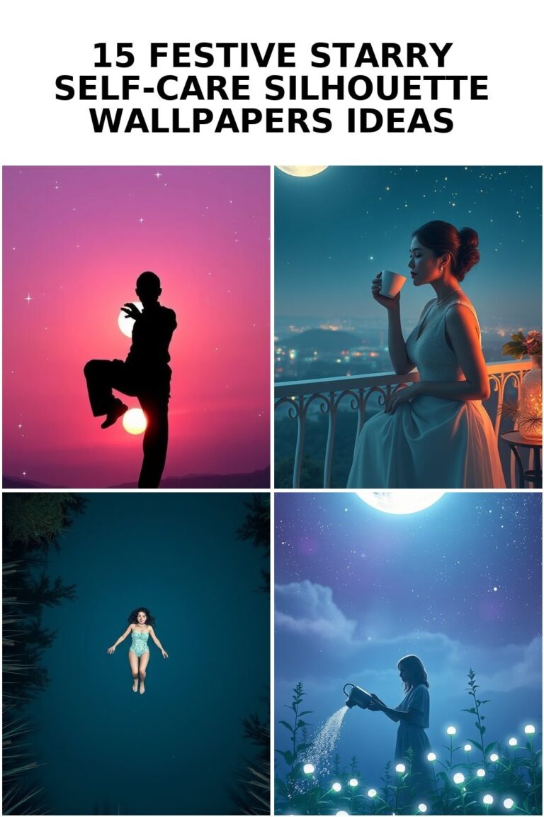 15+ Starry Self-Care Silhouette Phone Wallpapers for Calm Nights
