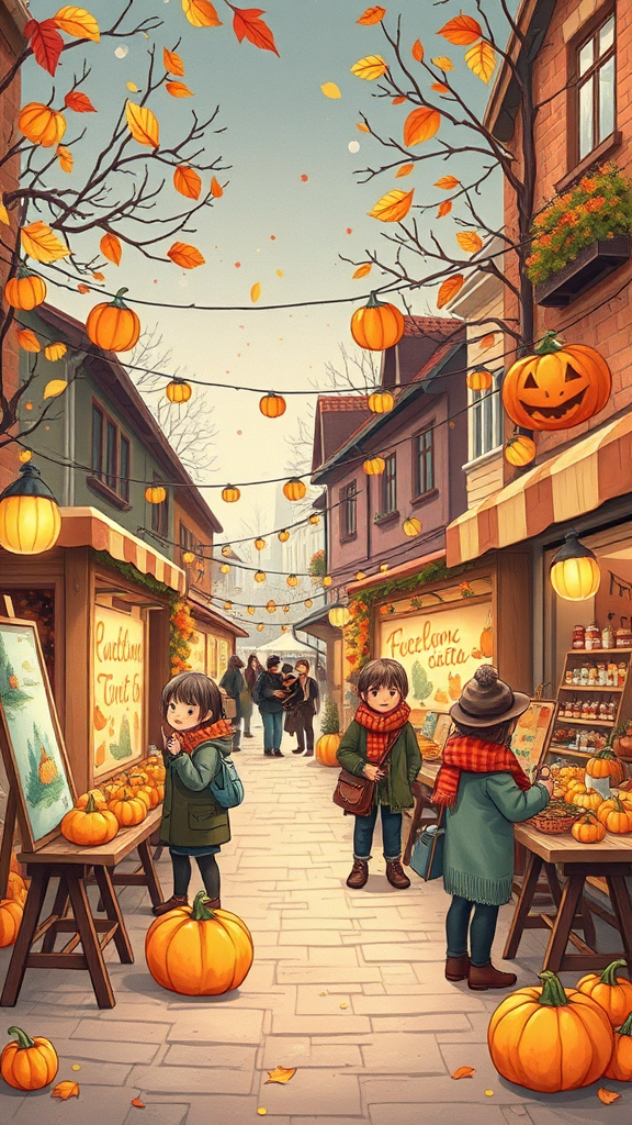 Autumn's Festive Canvas: A Street Celebration