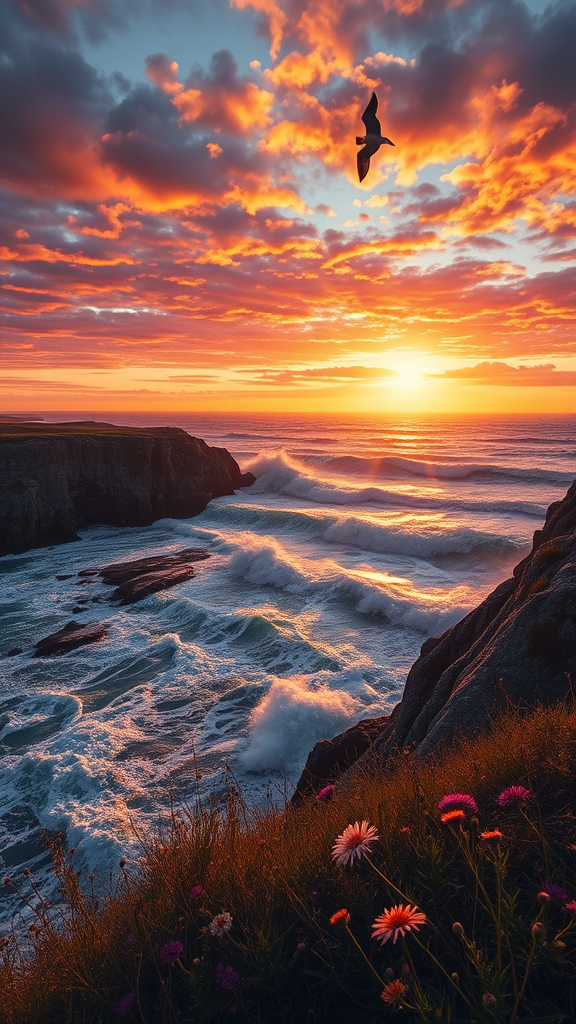 Cliffs of Fire: A Sunset's Fury