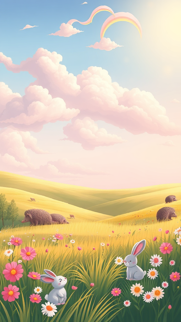 Cotton Candy Skies Over Rolling Hills