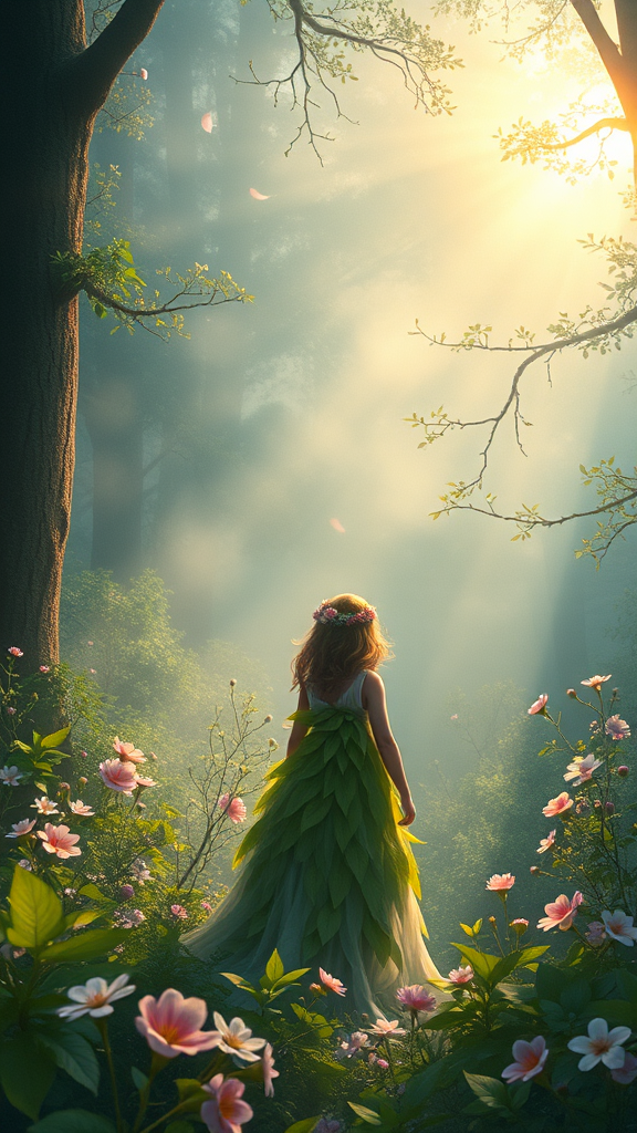 Dawn's Embrace in Misty Canopy