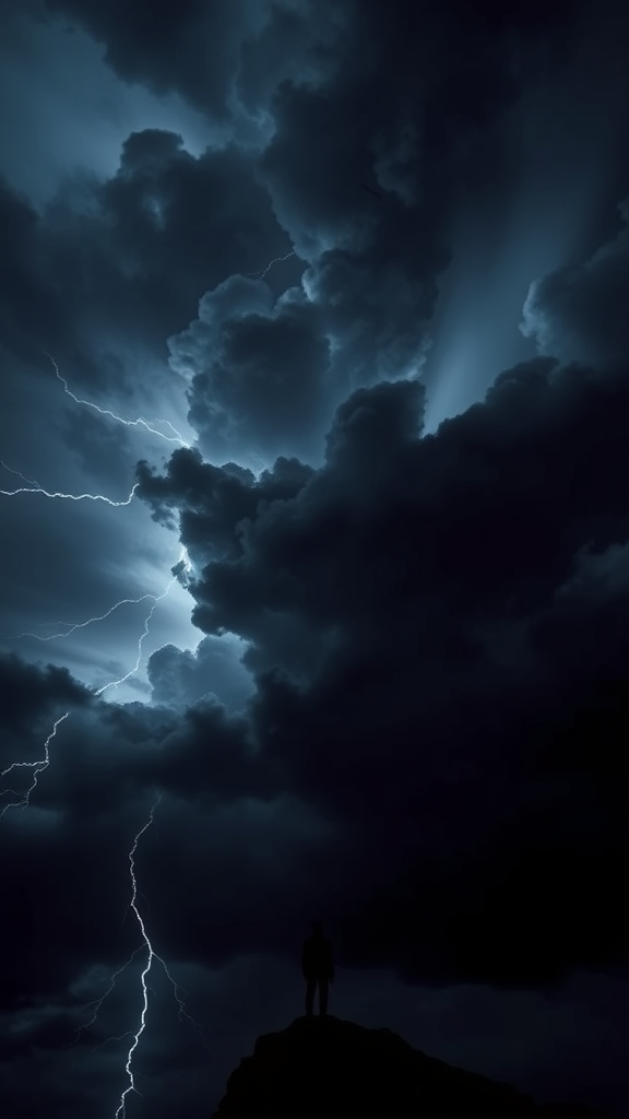 Dusk's Fury: Lightning Amidst Stormy Shadows