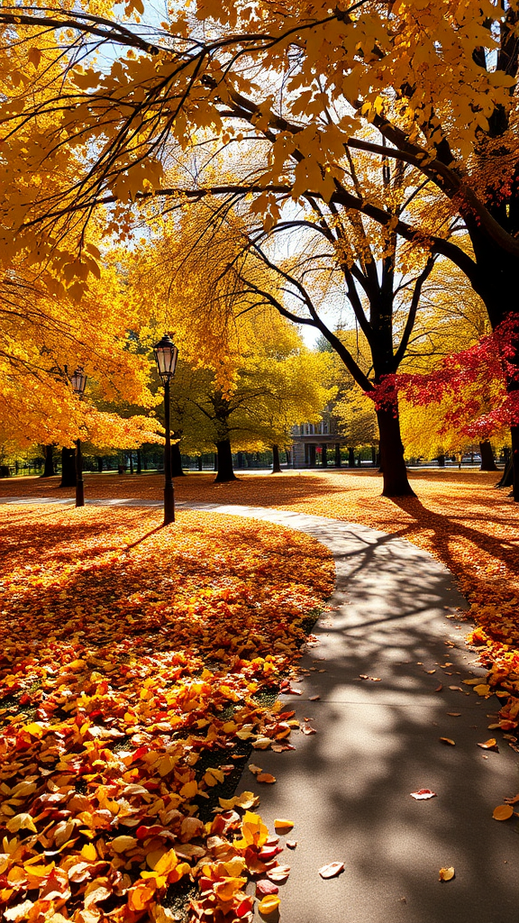 Golden Leaves Embrace Urban Serenity