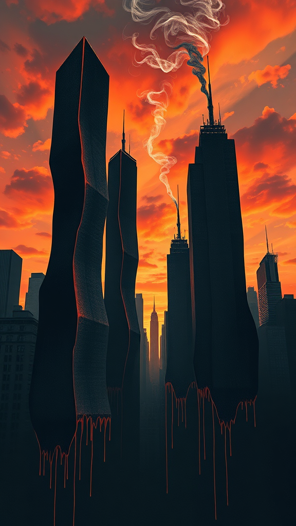 Melting Dreams Against a Fiery Horizon