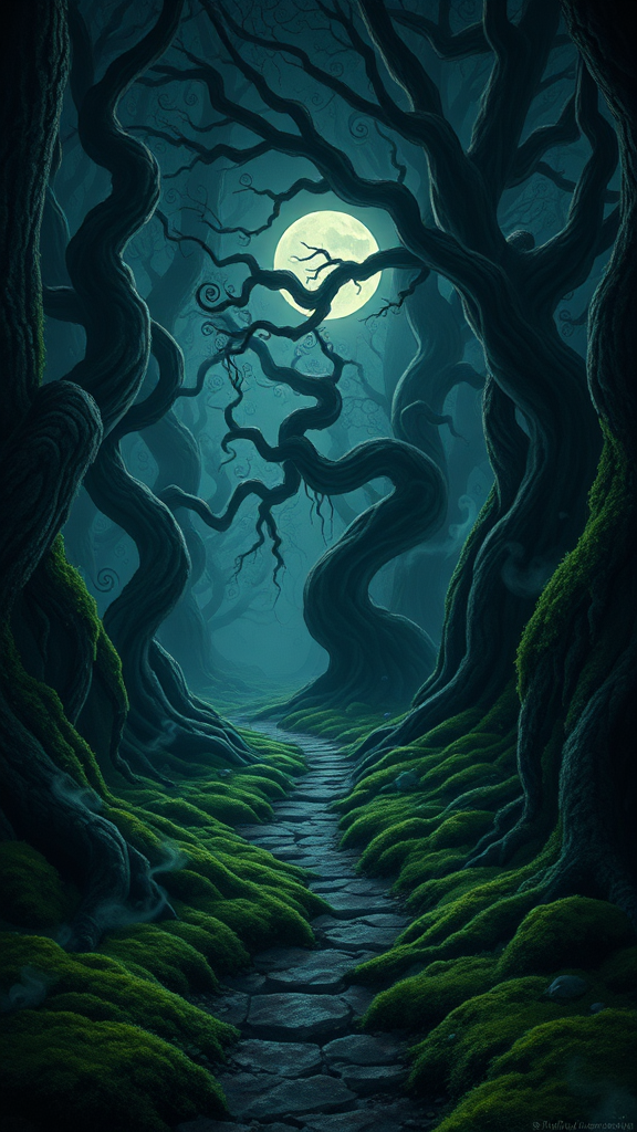 Moonlit Mystique of Twisted Groves