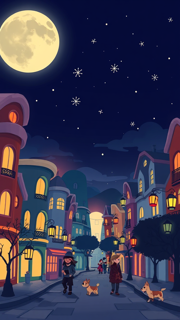 Nighttime Whimsy in a Colorful City