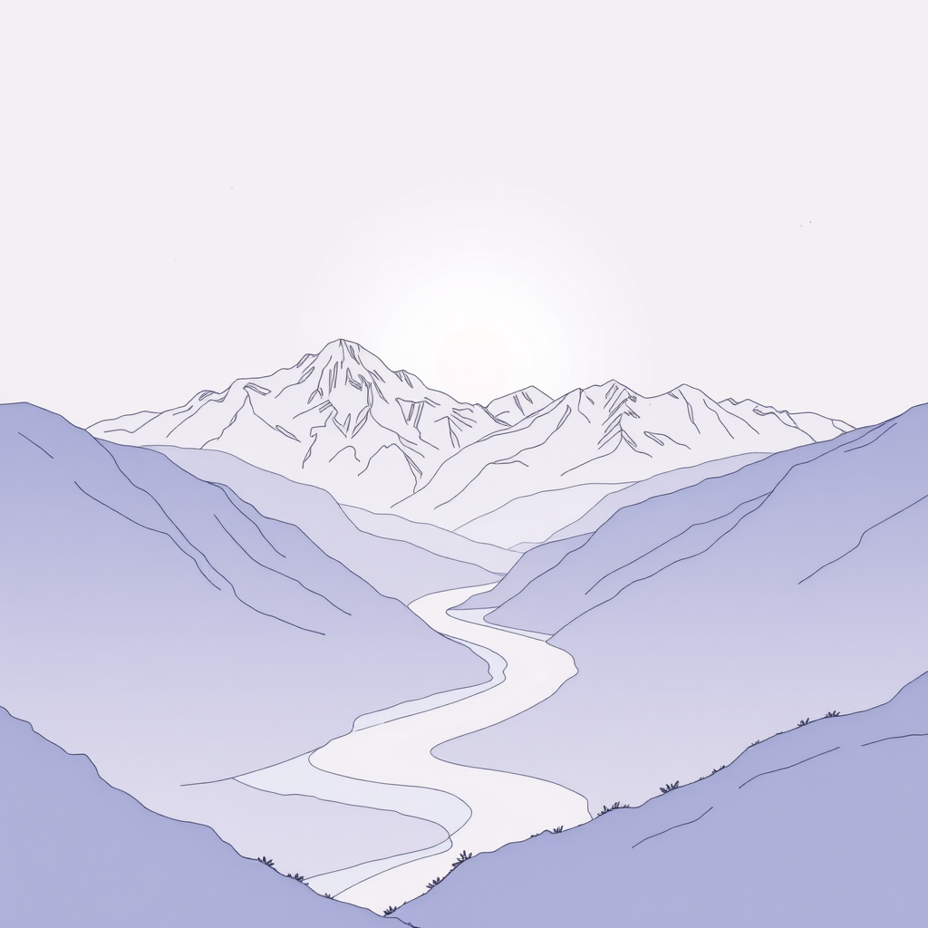 Serene Peaks and Gentle Rivers