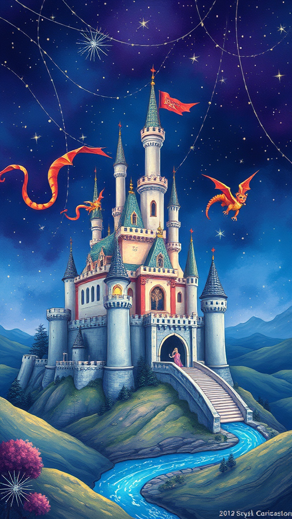 Starry Dreams: A Castle's Embrace