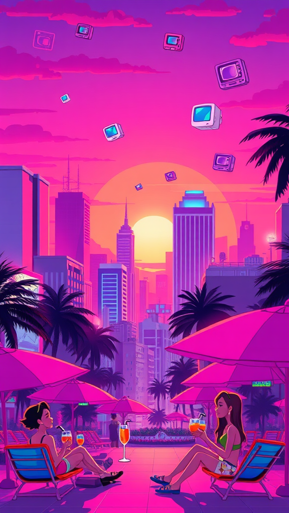 Twilight Reverie in Neon Cityscapes