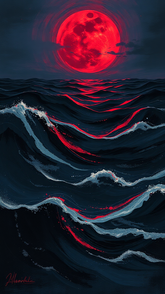 Twilight's Blood-Red Ocean Dance