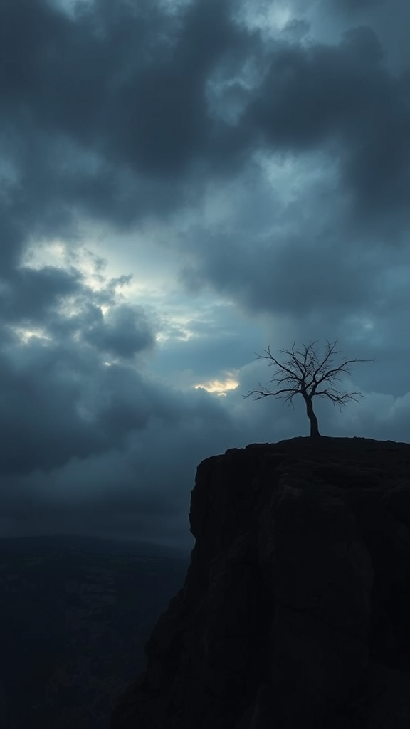 Twilight's Gloom: Rocks Embrace the Storm