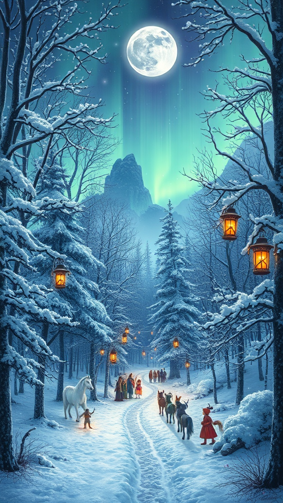 Winter's Crystal Embrace Beneath Stars