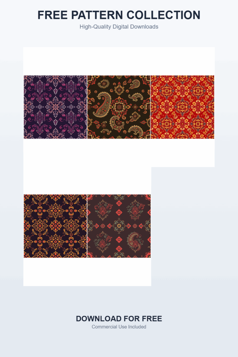 FREE Paisley Classic Pattern 1 Patterns | 5 Digital Downloads