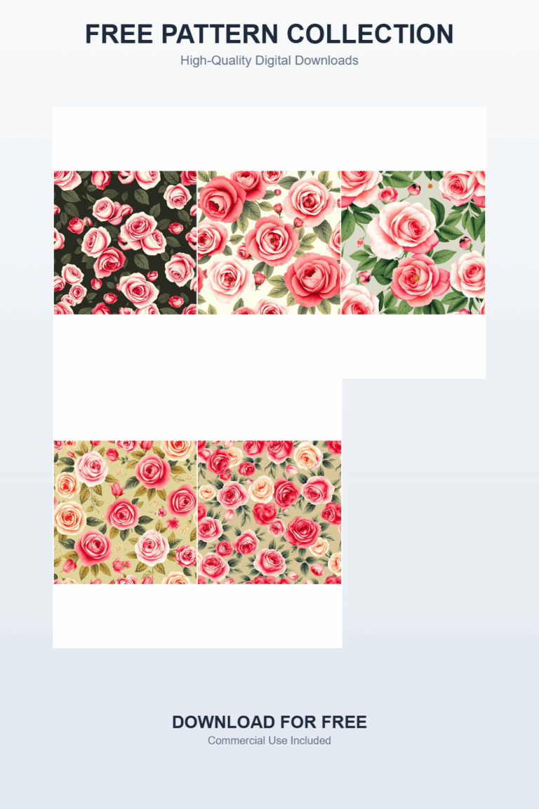 FREE Rose Garden Pattern 1 Patterns | 5 Digital Downloads