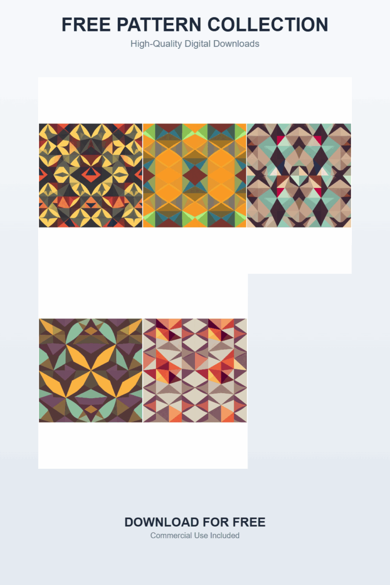 FREE Triangle Mosaic Pattern 1 Patterns | 5 Digital Downloads
