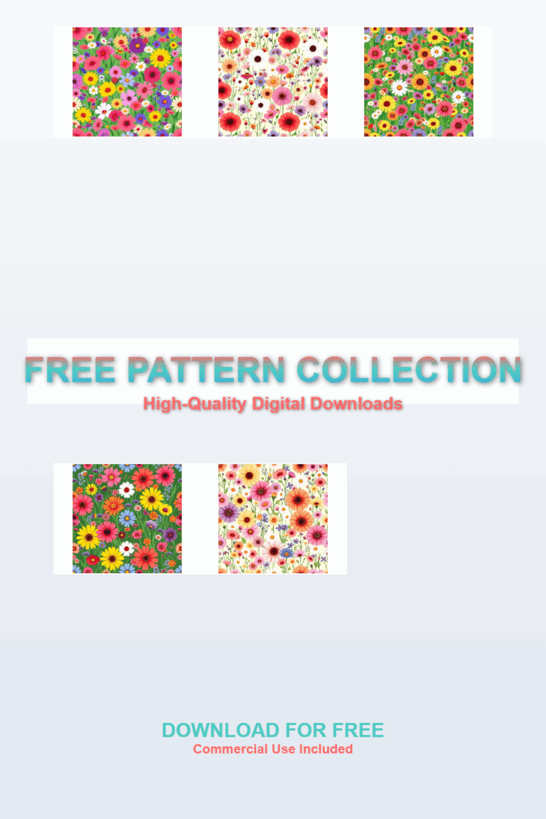 FREE Wildflower Meadow Pattern 1 Patterns | 5 Digital Downloads