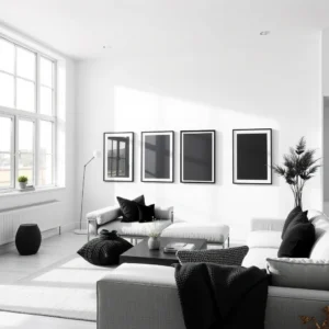 Read more about the article 22 Modern Minimalist Living Room Black and White Ideas
