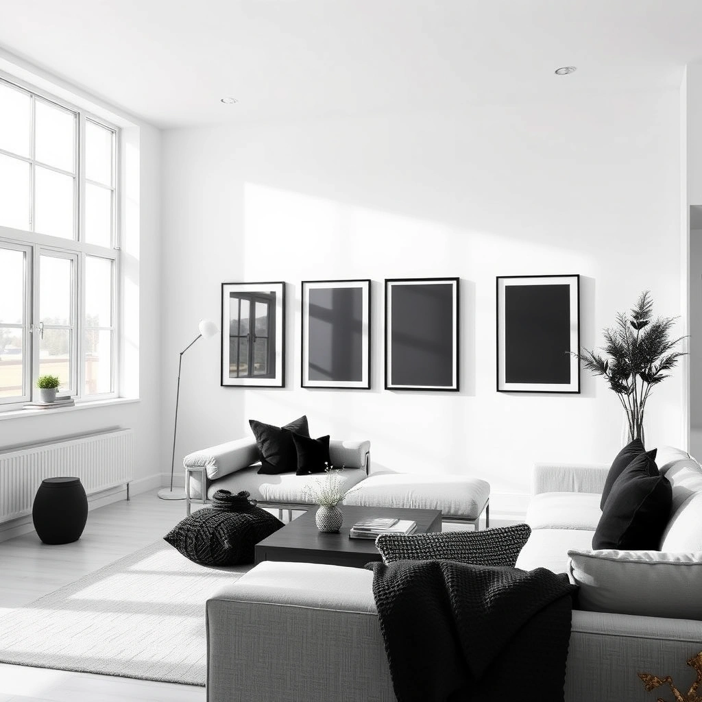 You are currently viewing 22 Modern Minimalist Living Room Black and White Ideas