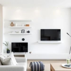 Read more about the article 20 Minimalist Living Room Floating Shelves Styling Ideas