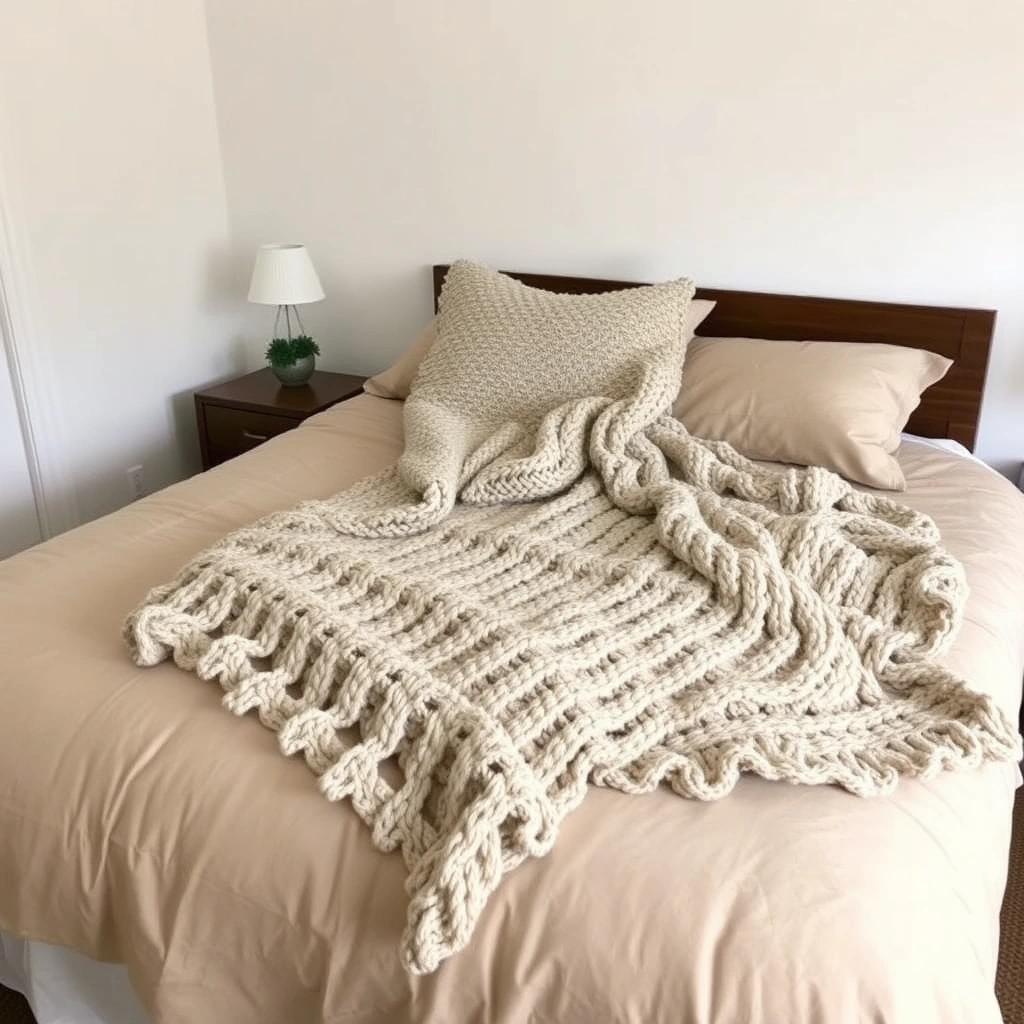 You are currently viewing 23 Cozy Bedroom Ideas with Chunky Knit Throw Blankets