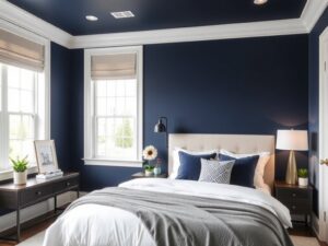Read more about the article 29 Navy Blue Accent Wall Bedroom Ideas for Bold Style