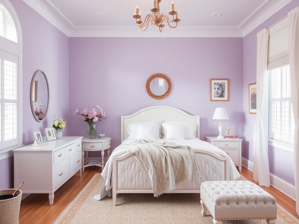 You are currently viewing 28 Soft Lavender Bedroom Ideas with White Furnishings