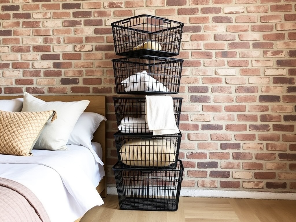Read more about the article 27 Industrial Bedroom Organization Ideas with Wire Storage Baskets