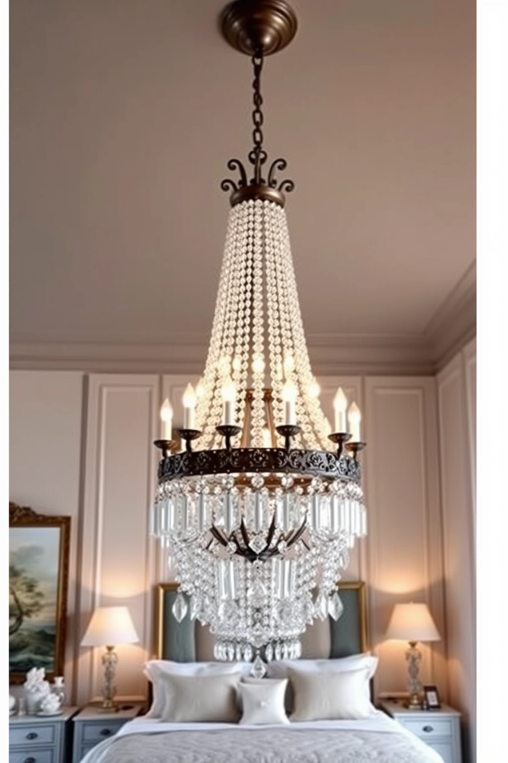 You are currently viewing 30 Glam Luxe Bedroom Ideas with Crystal Chandeliers