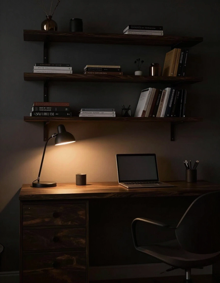 11. Moody and Dark Home Office