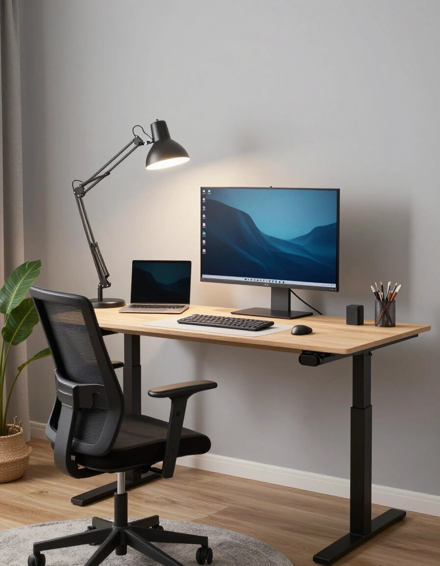 16. Standing Desk Home Office Lighting