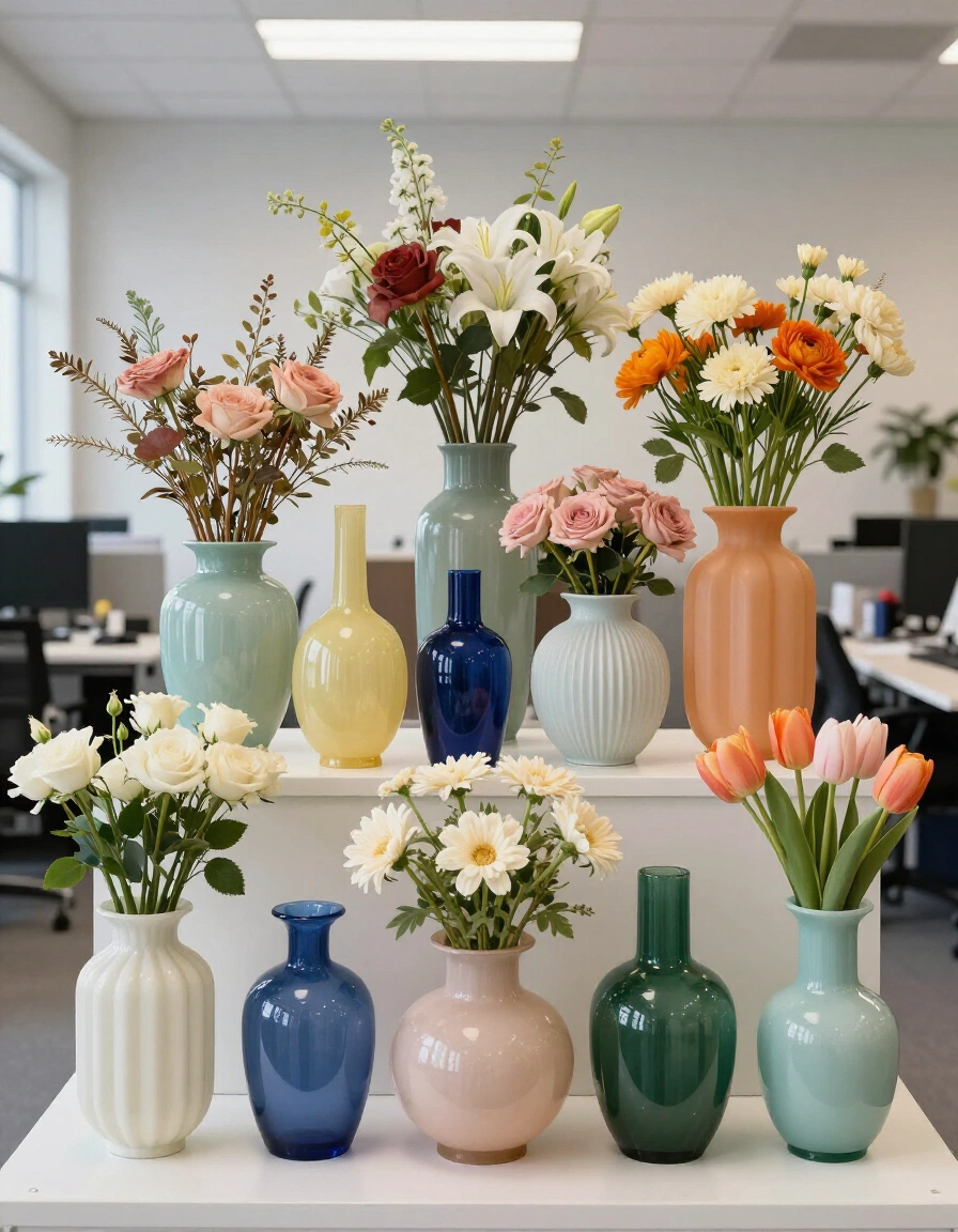 23. Display a Collection of Colorful Vases