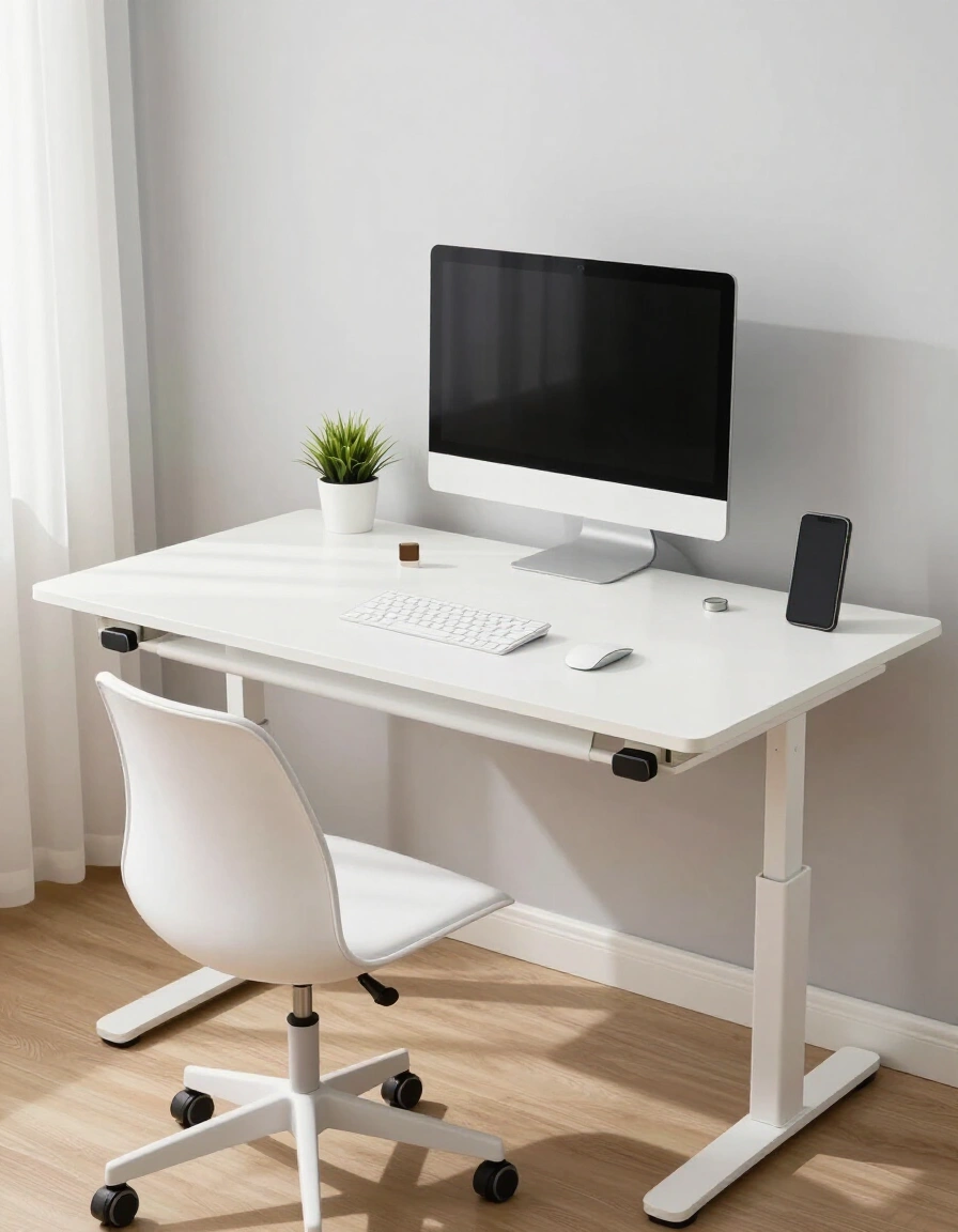 12. All-White Standing Desk Studio