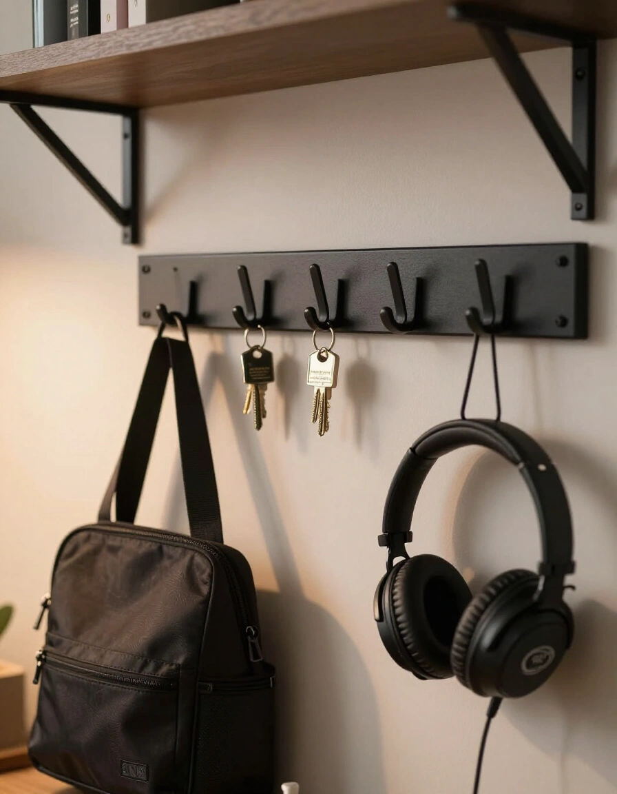 26. Use Wall Hooks for Organization