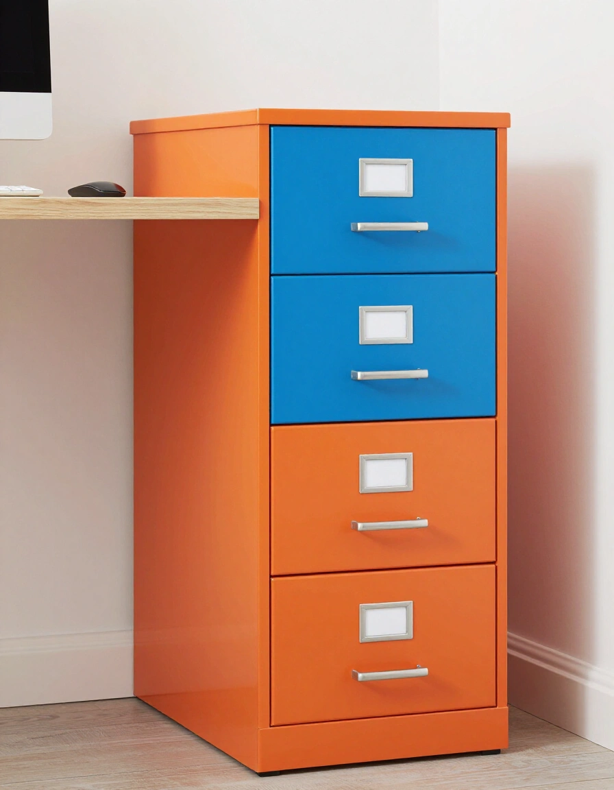 13. Place a Brightly Colored Filing Cabinet