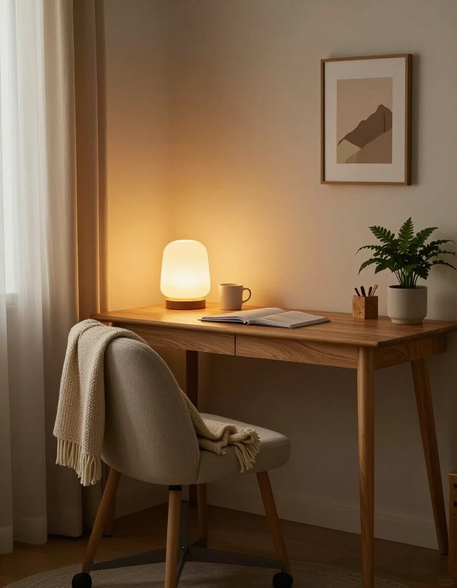 2. Cozy Corner Desk Setup