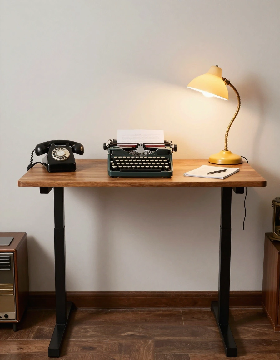 26. Vintage Standing Desk Workspace