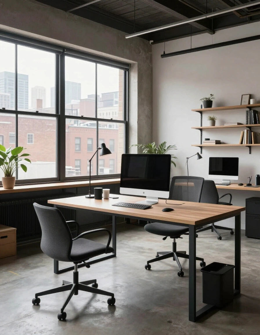 29. Urban Loft Desk Setup