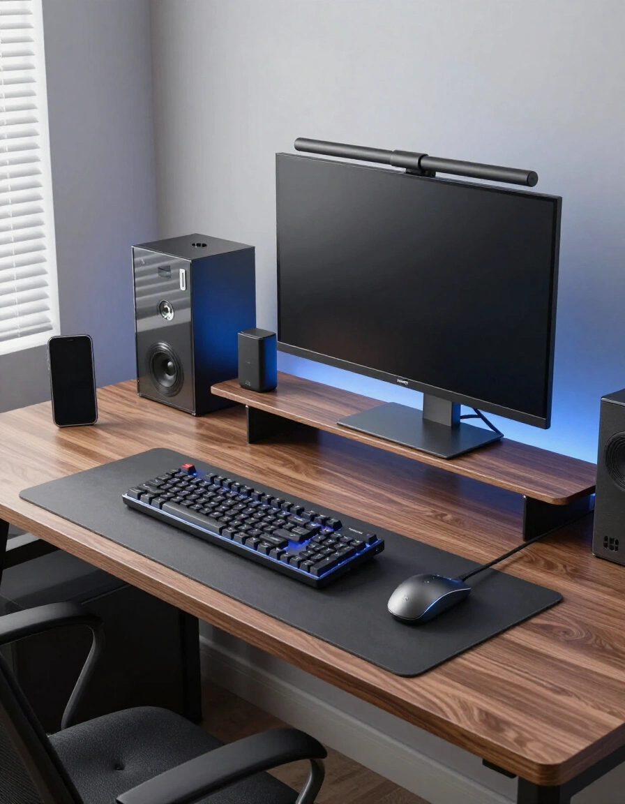 15. Tech-Focused Home Office Desk