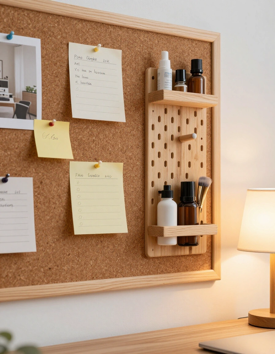 12. Add a Corkboard or Pegboard