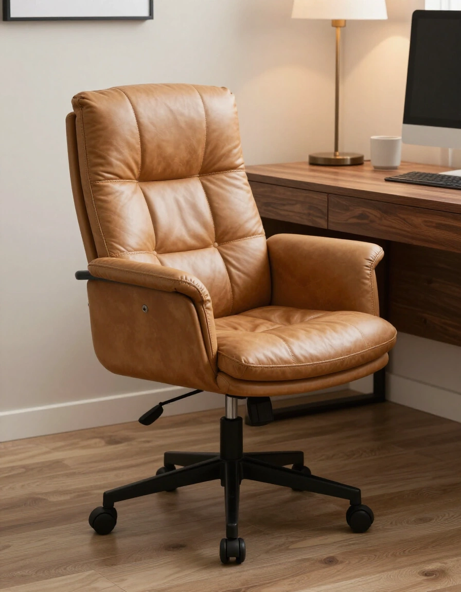 5. Add a Tan Leather Chair