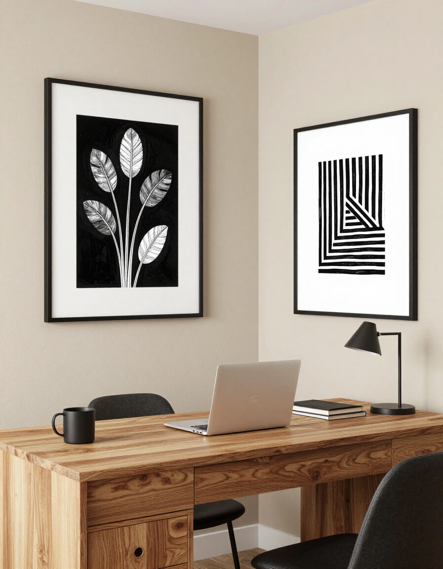 6. Decorate with Black and White Art