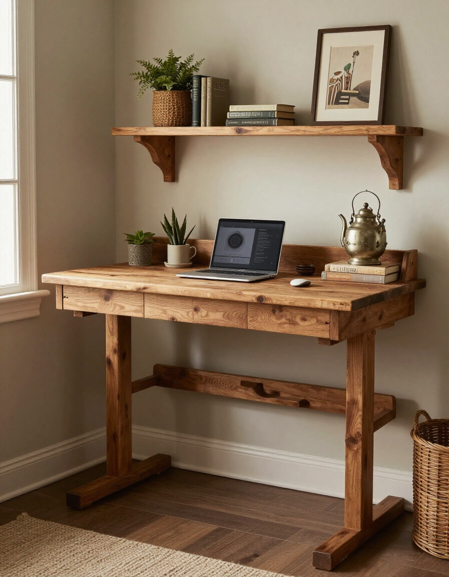 7. Rustic Standing Desk Retreat