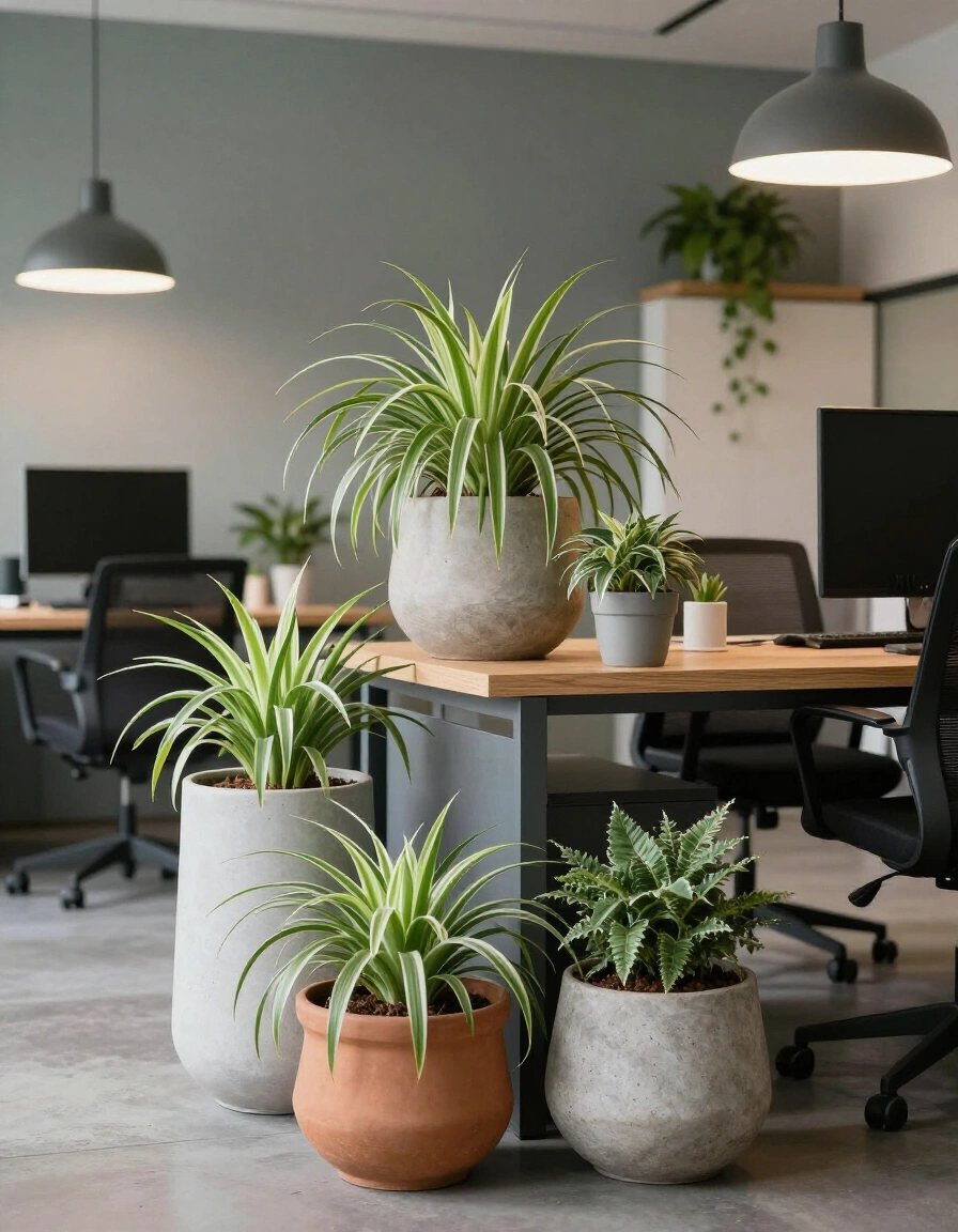 9. Budget-friendly Home Office Plant Decor